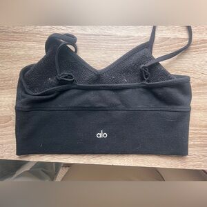 Alo Cropped Black Bar Top